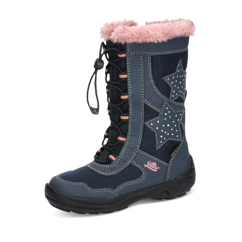 Lico Girls Cathrin Snow Boots, Navy Pink, 13 UK