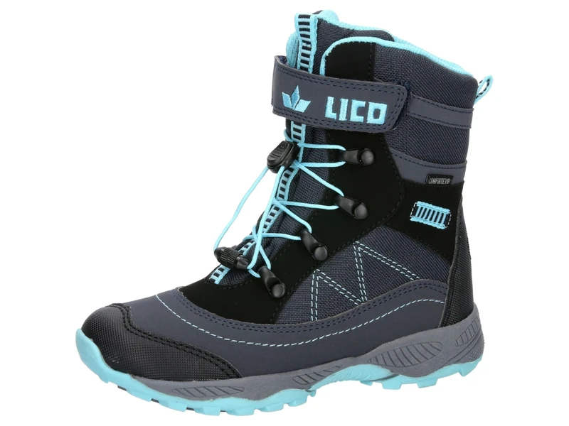 Lico Unisex Children's Sundsvall VS Snow Boots, Navy Turquoise, 13 UK