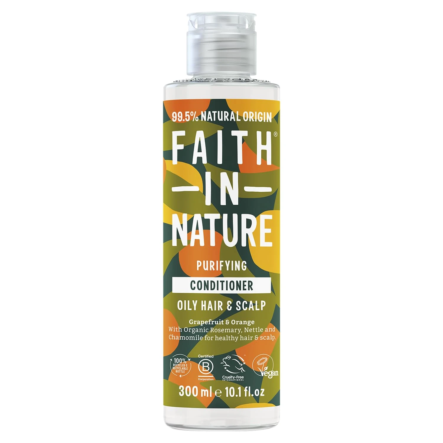 Faith In Nature 300ml Natural Grapefruit & Orange Conditioner, Invigorating, Vegan & Cruelty Free, No SLS or Parabens, For Normal to Oily Hair