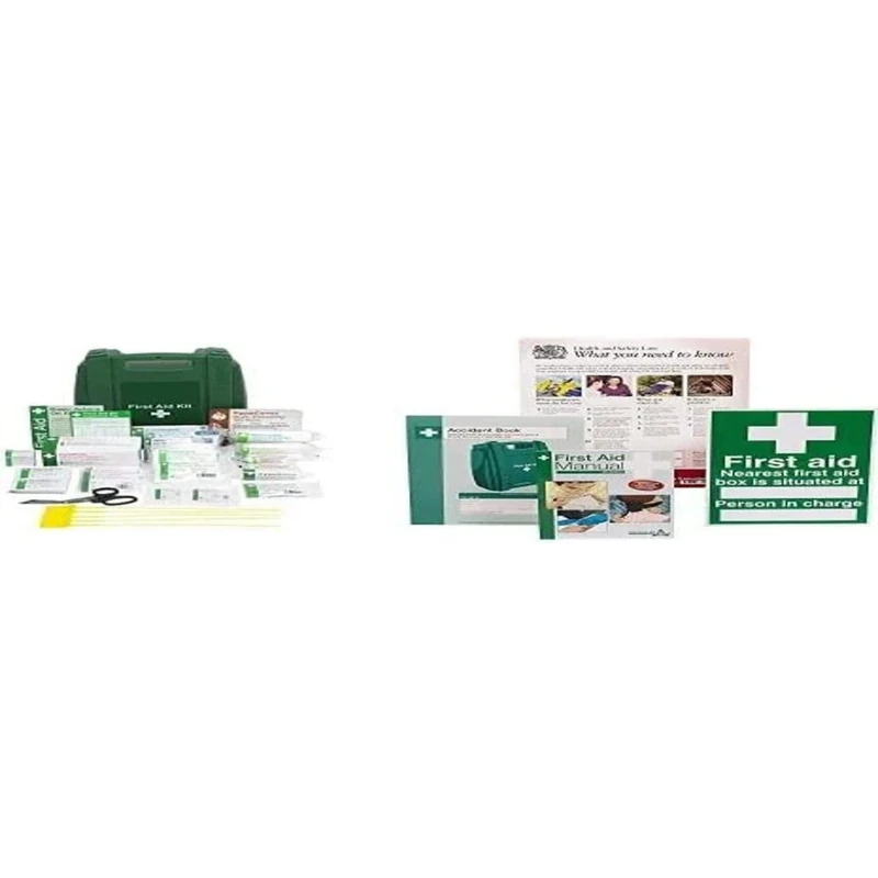 Safety First Aid Group EV Plus BS Workplace Kit SM with HSE Compliance Supersize Kit Bundle