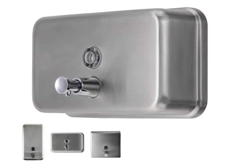 EnBath Commercial Soap Dispenser Wall Mount – Horizontal Stainless Steel Wall Mounted Soap Dispenser for Bathroom - New Superior Design with Anti-Leak Pump and Corrosion-Proof Lining- 37oz (1100ml) by