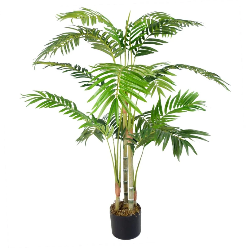 Leaf Tropical Artificial Dracaena Palm Plant, Light Green, 120cm