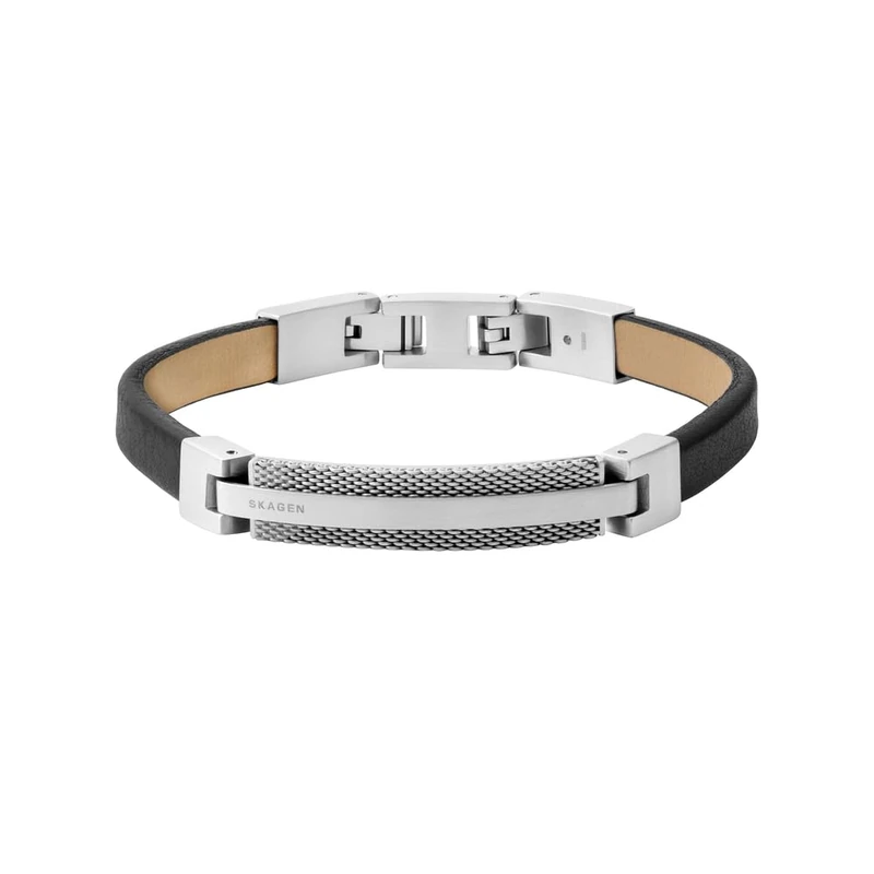 Skagen Bracelet for Men Torben, Inner Length: 180-195 mm Silver Stainless Steel Bracelet, SKJM0208040