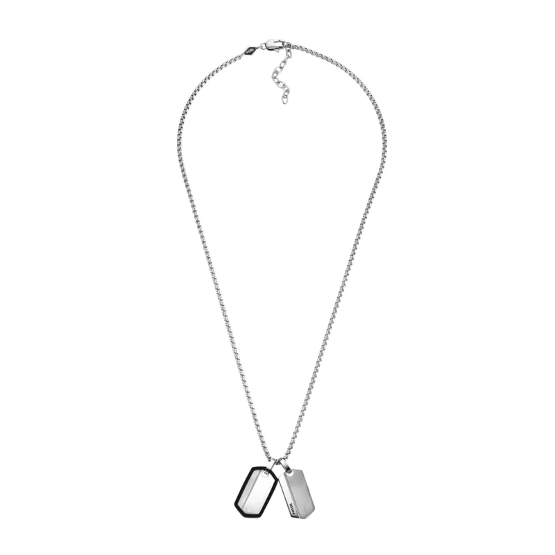 Fossil Men's Stainless steel with lobster clasp closure Dog tag necklace