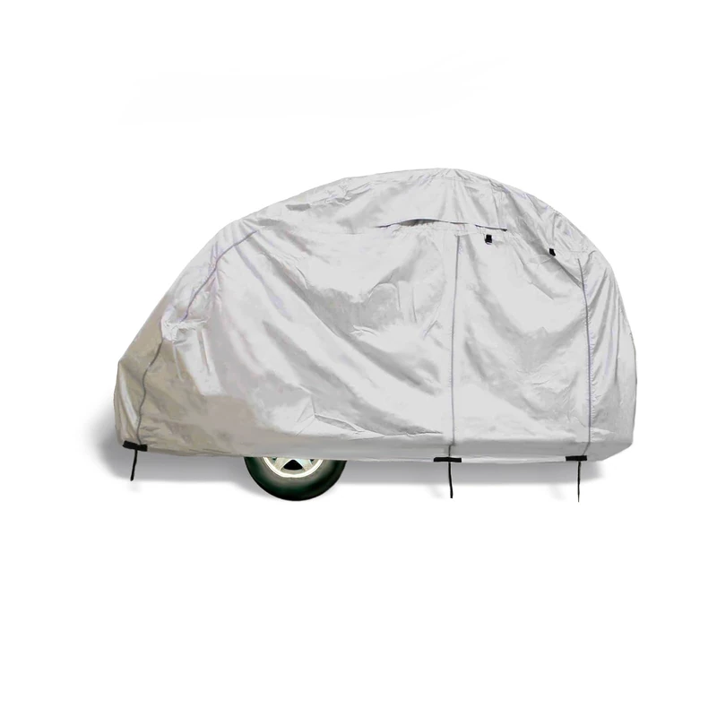 EliteShield ShieldAll Ultimate Teardrop Trailer Cover, Waterproof UV Protection Teardrop Camper Cover Fits 12'–15'L, 7'W Silver Color