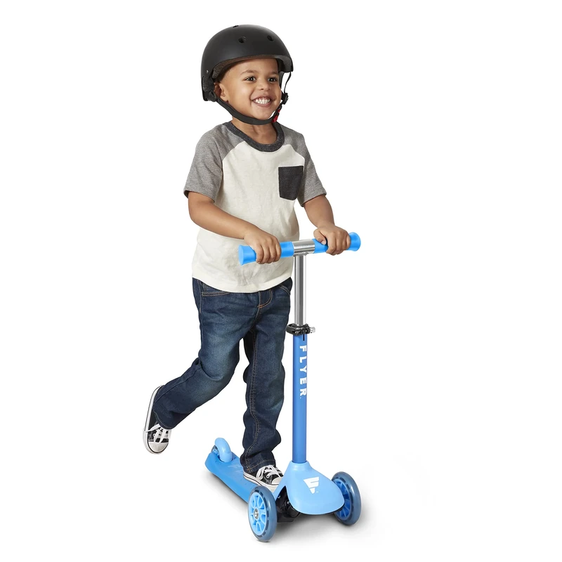 Flyer Glider Jr., Radio Flyer Lean to Steer Toddler Scooter, Blue, for Kids Ages 2-5 Years
