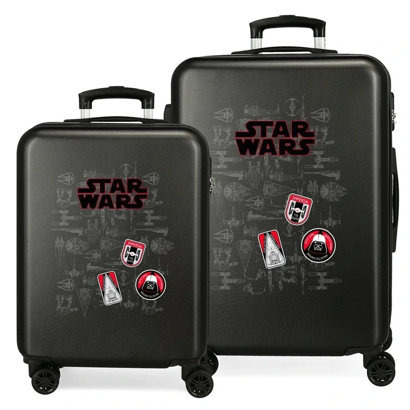 Star Wars Space Mission Suitcase Set Black 55/65 cm Rigid ABS Side Combination Lock 91 6 kg 4 Wheels Double Hand Luggage