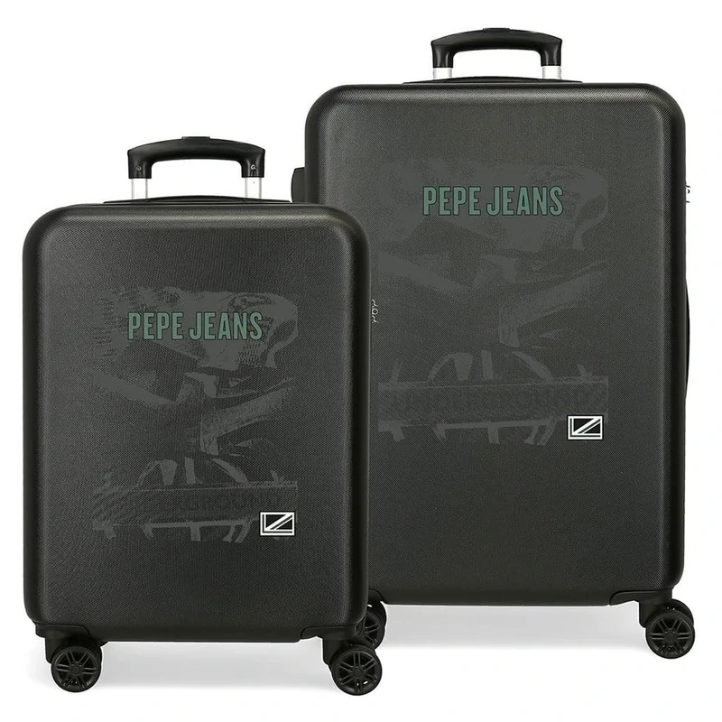 Pepe Jeans Davis Suitcase Set, One Size, Black, Standard Size, Suitcase Set