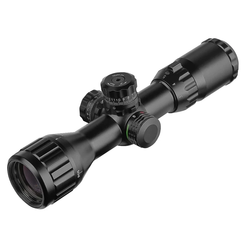 SPINA OPTICS 3-9X32 Rifle Scope, Red and Green Dot Illuminated Scope Hunting Optics,AO, RGB Mil-dot, Black (only scope)
