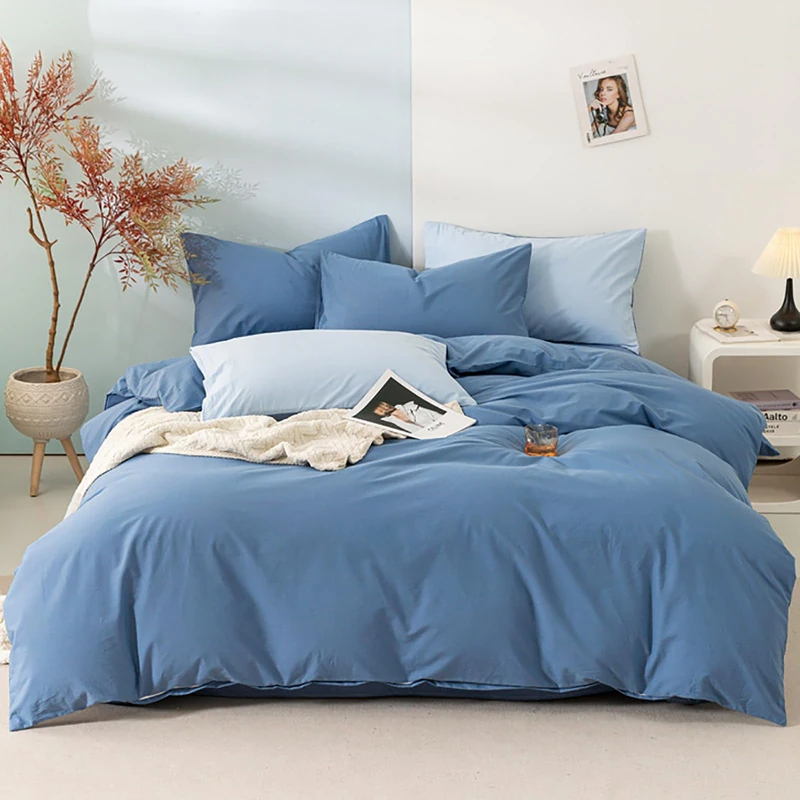 Luxlovery Lake Blue Comforter Set Full Women Men Bedding Sets Dusty Blue Quilt Blanket Full Comfy Soft Lightweight Comfy Bedding Comforter Set with 2 Pillowcases