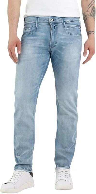 Replay men's jeans Anbass slim fit with power stretch, blue (Light Blue 010), 29W / 30L