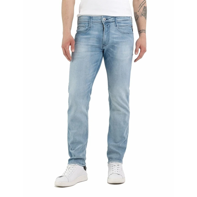 Replay men's jeans Anbass slim fit with power stretch, blue (Light Blue 010), 34W / 30L