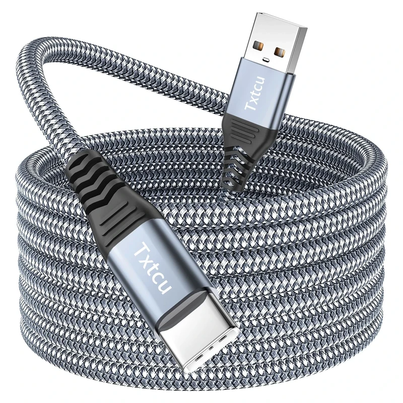 Txtcu Long USB C Cable 11m, USB C Charger Cable Braided USB Type C Fast Charger Cable Compatible for PS5/Controller,Xbox,Samsung Galaxy S20/S10/S9,Note 10 9 8,LG,Motorola,Switch,Kindle Fire,Huawei