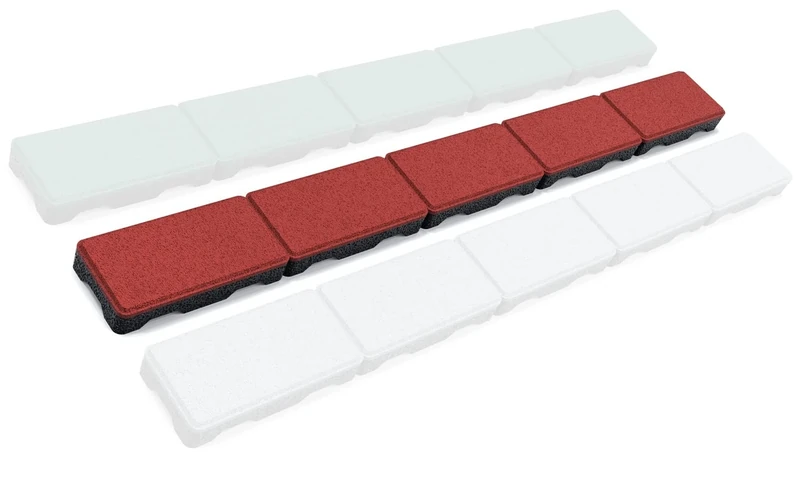 RDX Racedesign Secuplay Rubber Mowing Edge - 100x10x3,6cm - Red - Pack of 3 pieces
