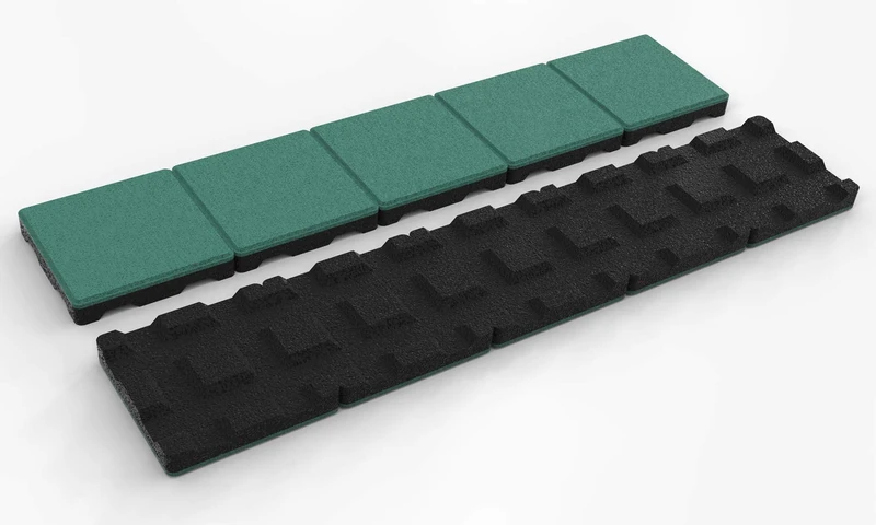 RDX Racedesign Secuplay XL Rubber Mowing Edge - 100x20x3,6cm - Green - Pack of 5 pieces