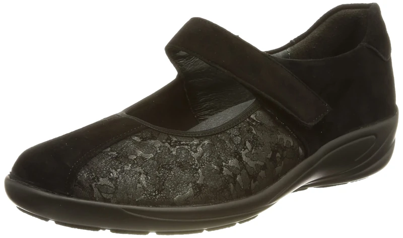 Semler Women's Birgit Mary Jane Flat, Black, 8.5 UK