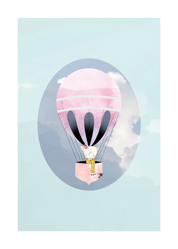Komar Happy Balloon Green - Size: 50 x 70 cm Wall Picture Poster Art Print (without Frame) PURE Boutique