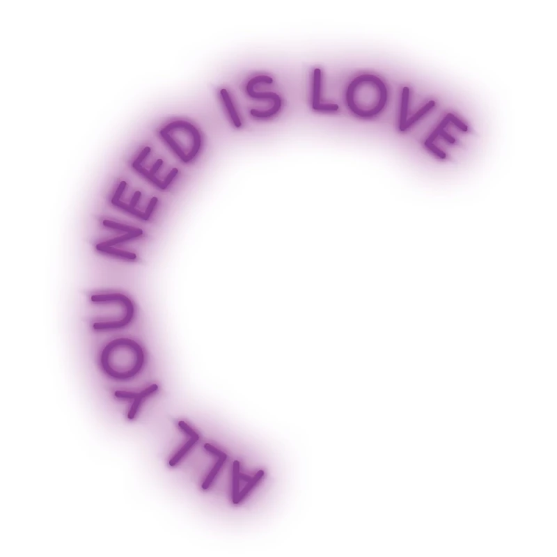 LED SIGNS ALL YOU NEED IS LOVE 80 LIFESTYLE PURPLE
