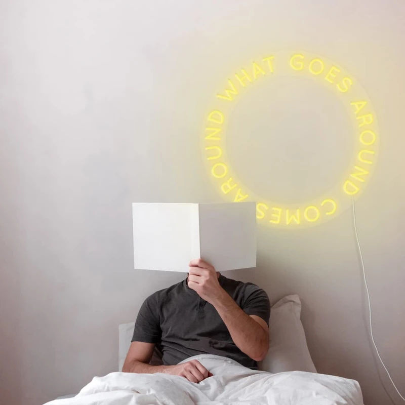 LIFESTYLE YELLOW LED SIGNS WHAT GOES AROUND COMES 80 - Image 1