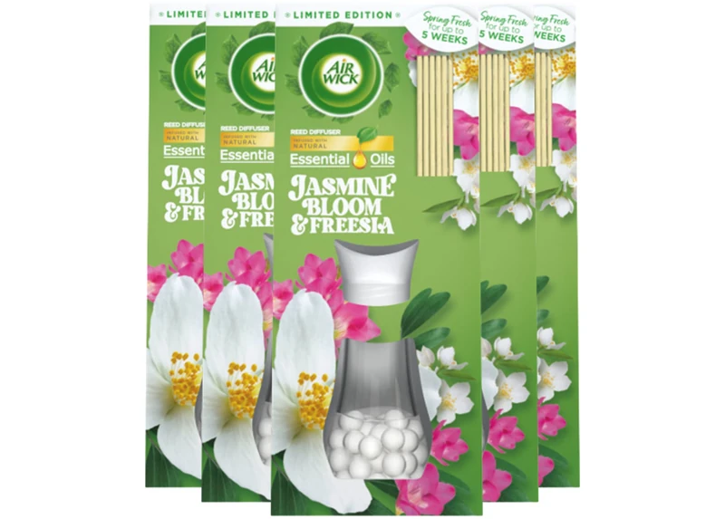 Air Wick - Jasmine Bloom & Freesia, Air Freshener Reed Diffuser 33ml, Pack of 5