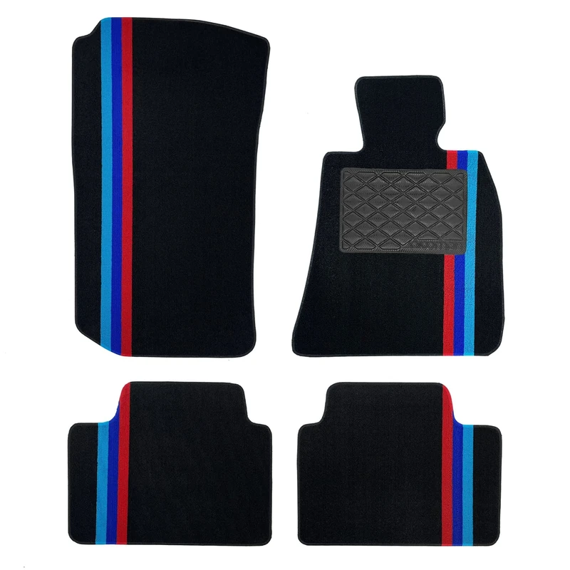 Nicoman Spaghetti All-Weather Fully Tailored Car mats Fit - (3-Series Saloon/Estate G20/G21 Year 2019 - Present) - (Full Set 4-Piece,Black) - Image 1