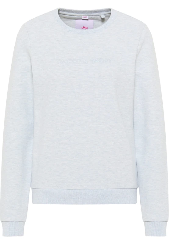 myMo Women's Sweatshirt, Smoke Blue Melange, M