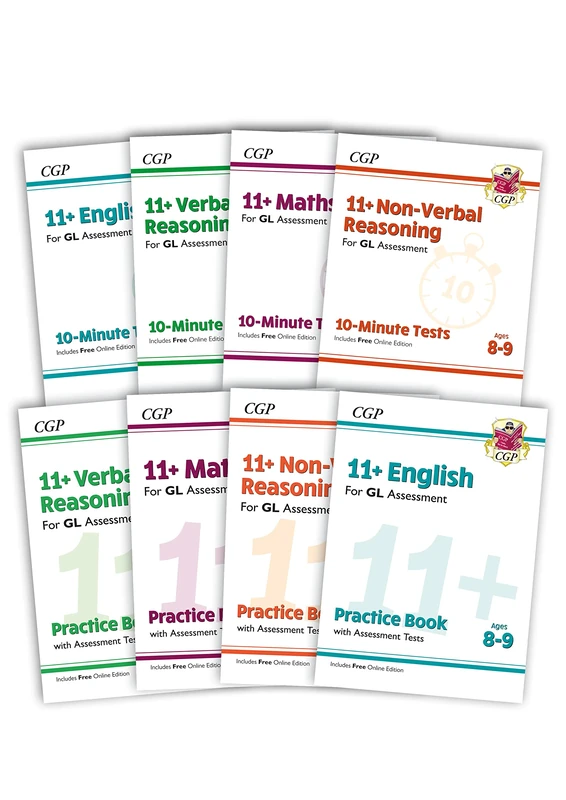 11+ GL & Other Test Providers 8-book Practice Bundle for Ages 8-9