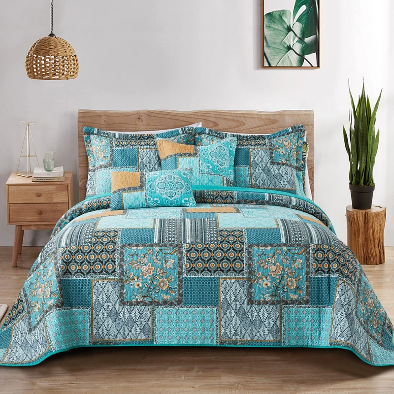 BEDIFANY Cotton Queen Size Quilt, Lightweight Bedspread Queen Size