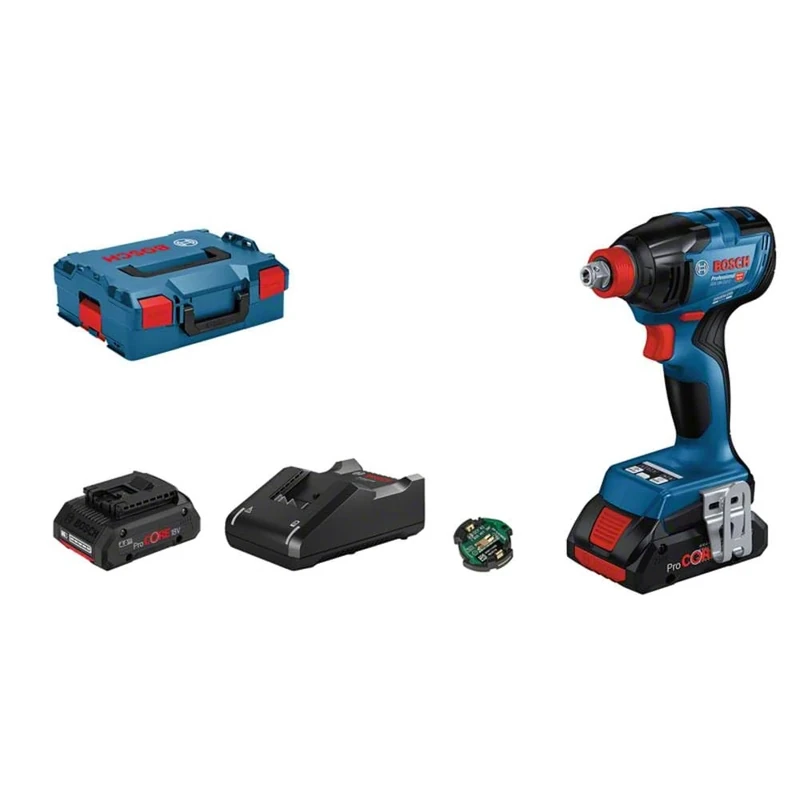 Bosch Professional 18V System Battery Impact Wrench GDX 18V-210 C (max. Torque 210 Nm, incl. 1x Bluetooth Module, 2X Battery ProCORE18V 4.0Ah, Fast Charger GAL 18V-40, in L-BOXX 136)