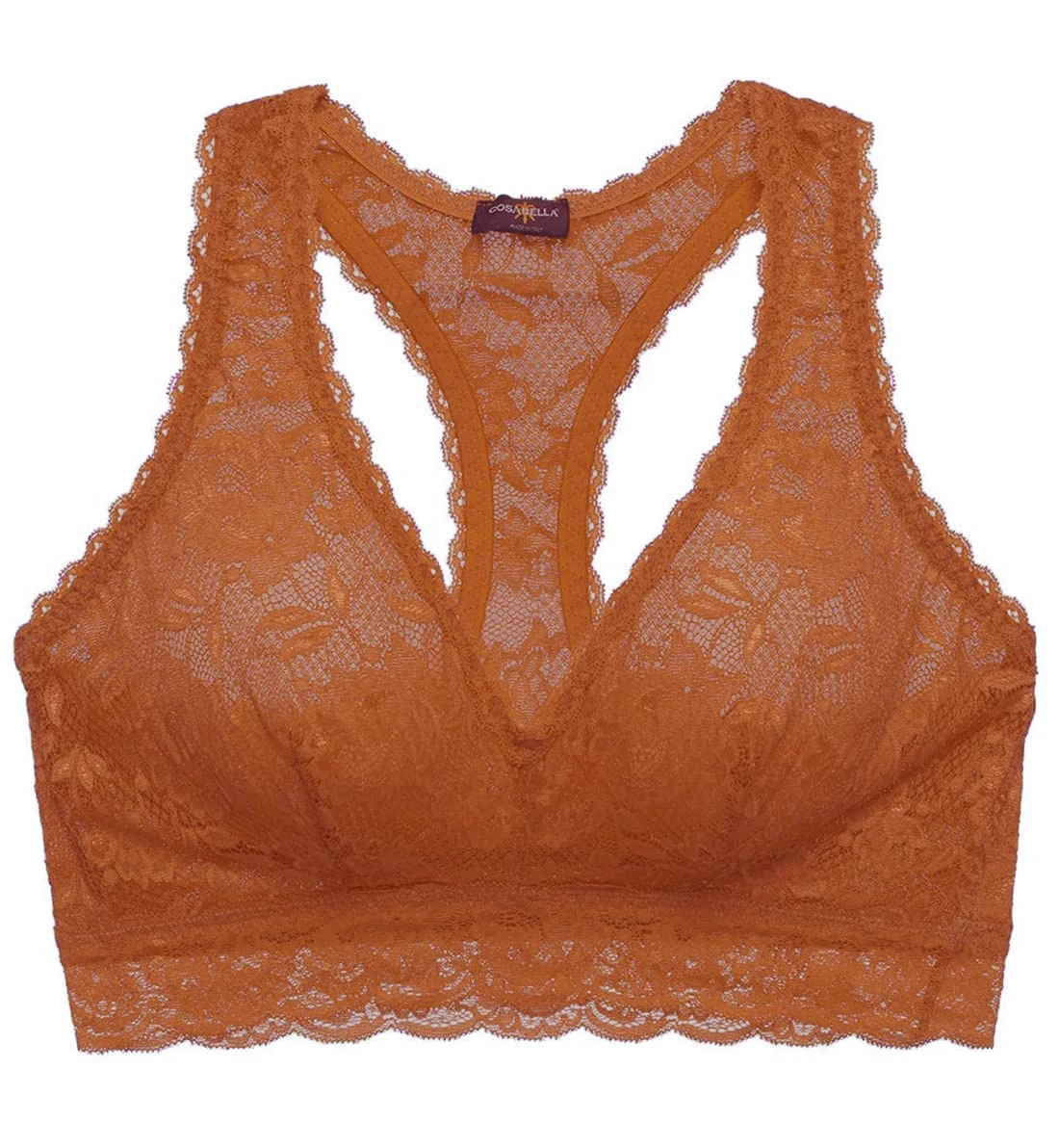 Cosabella Womens Say Never Super Curvy Racie Racerback Bralette, Dark Copper, S