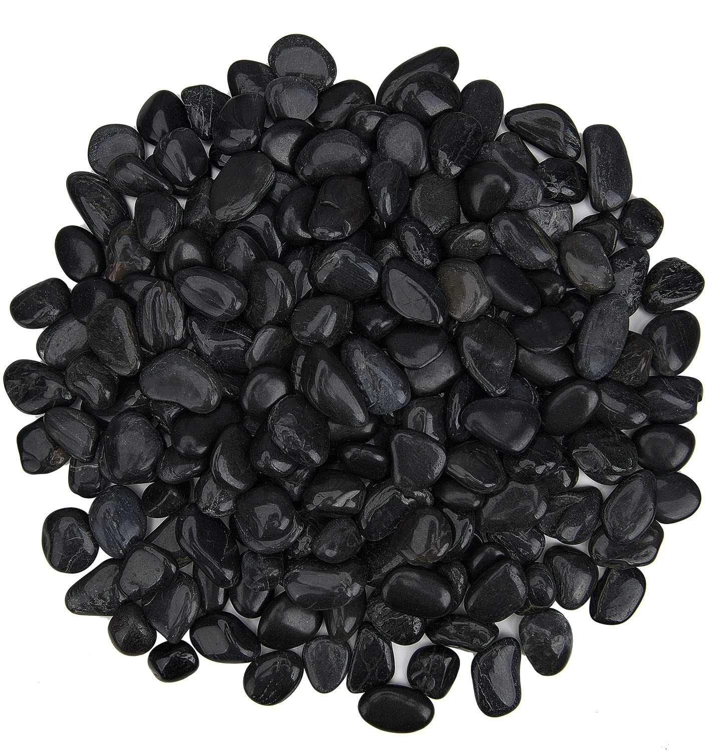 Hisredsun 10.5 lb Black Decorative Stones,0.4-1 inch Natural Polished Pebbles for Plant Pots,River Rocks for Landscaping, Vase Fillers,Succulents,Aquarium and Garden Decoration