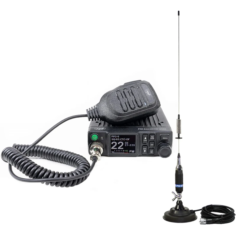 CB PNI Escort Radio HP 8900 ASQ, 12-24V + CB PNI S75 antenna with magnetic base