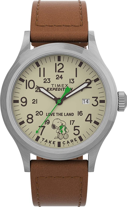 Timex Expedition Scout X Peanuts Men's 40mm Leather Strap Watch TW4B25000