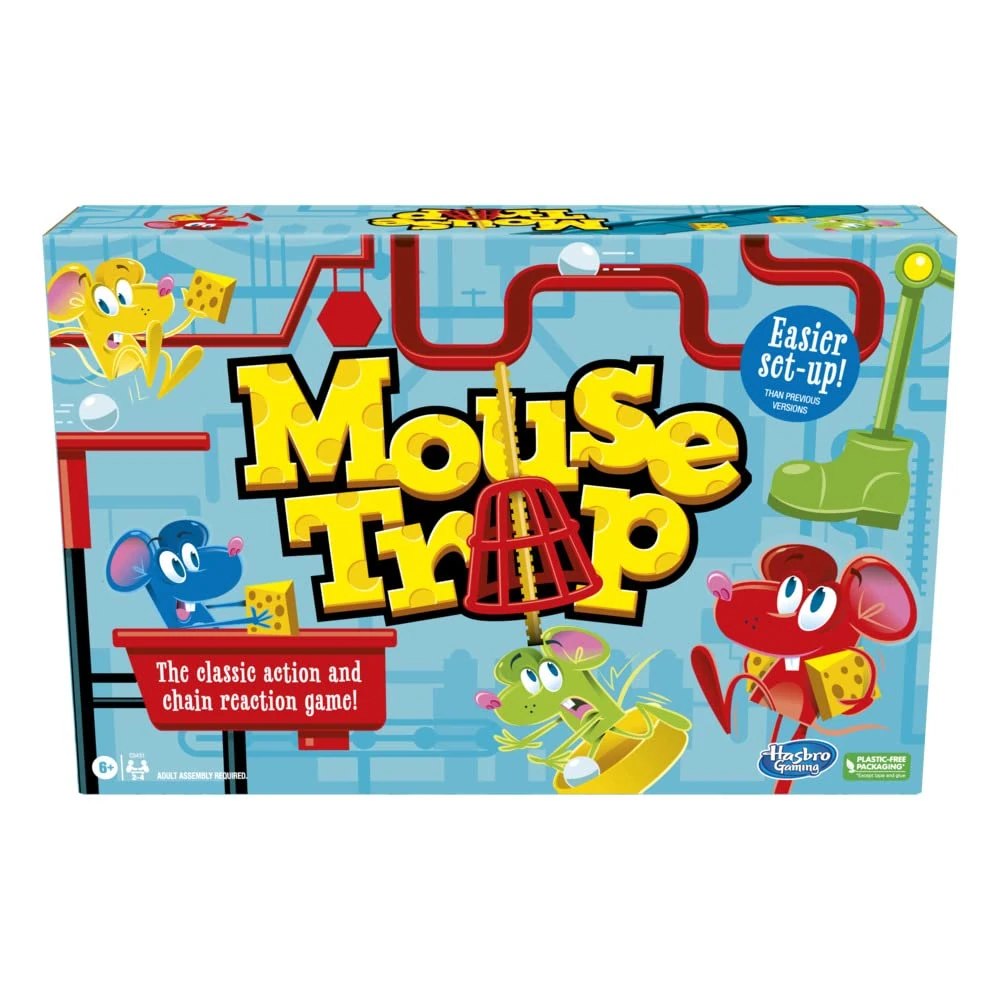 Hasbro Gaming Mouse Trap Board Game for Kids Ages 6 and Up, Classic Kids Game for 2-4 Players with Easier Set-Up than Previous Versions, Multicolor, One Size