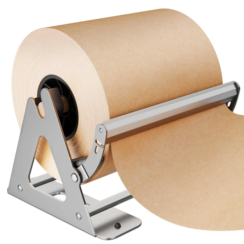 Paper Roll Dispenser and Cutter - Heavy Duty Kraft, Freezer, and Butcher Paper Dispenser - Non Slip and Wall Mountable (12 Inches)(Up to 500ft Rolls)