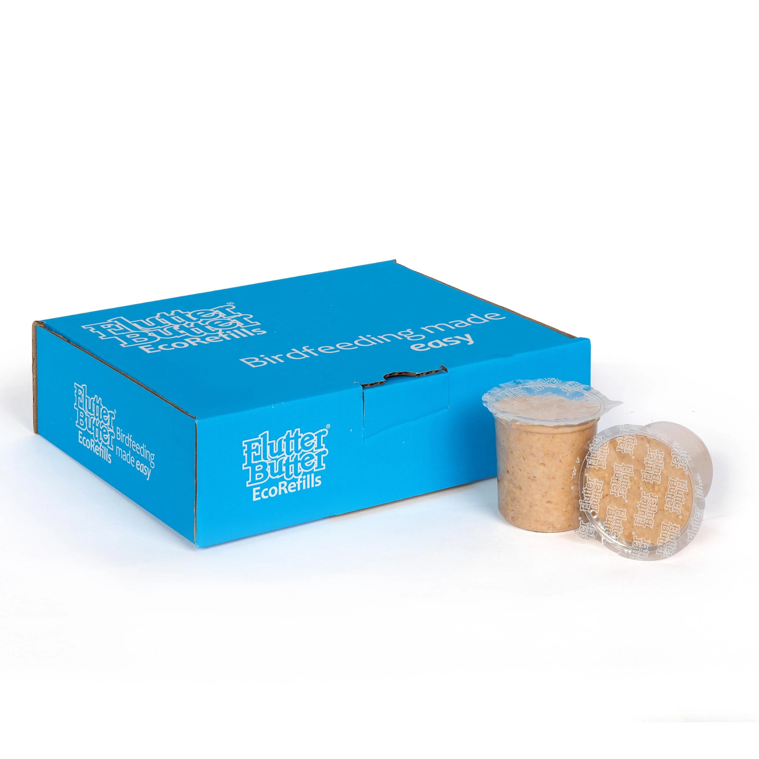 Peanut Butter for Birds - Jacobi Jayne Flutter Butter EcoRefills - Buggy Flavour Wild Bird Food - Ultra-Convenient Eco-Friendly Bird Feed - Pack of 12 Refills, Buggy