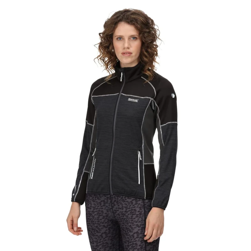 Regatta Womens Yare V Fleece Top Black/Seal Grey XS