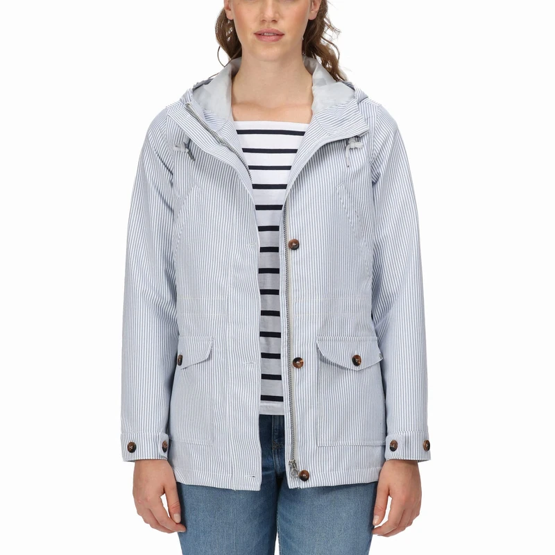 Regatta Womens Nahla Waterproof Hooded Jacket - Ticking Stripe - 8 - Image 1