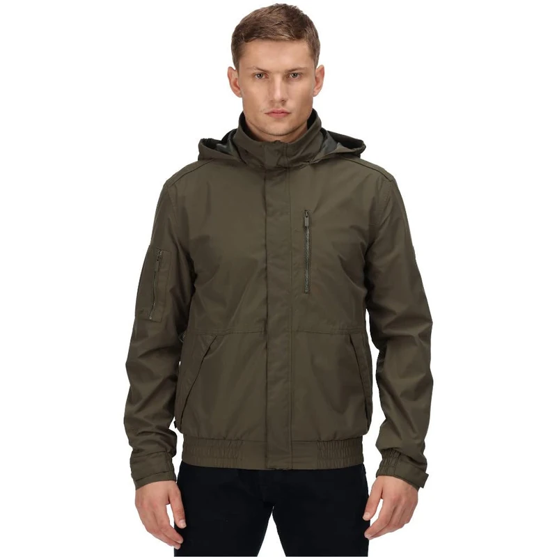 Regatta Mens Feelding Waterproof Jacket Dark Khaki XXL