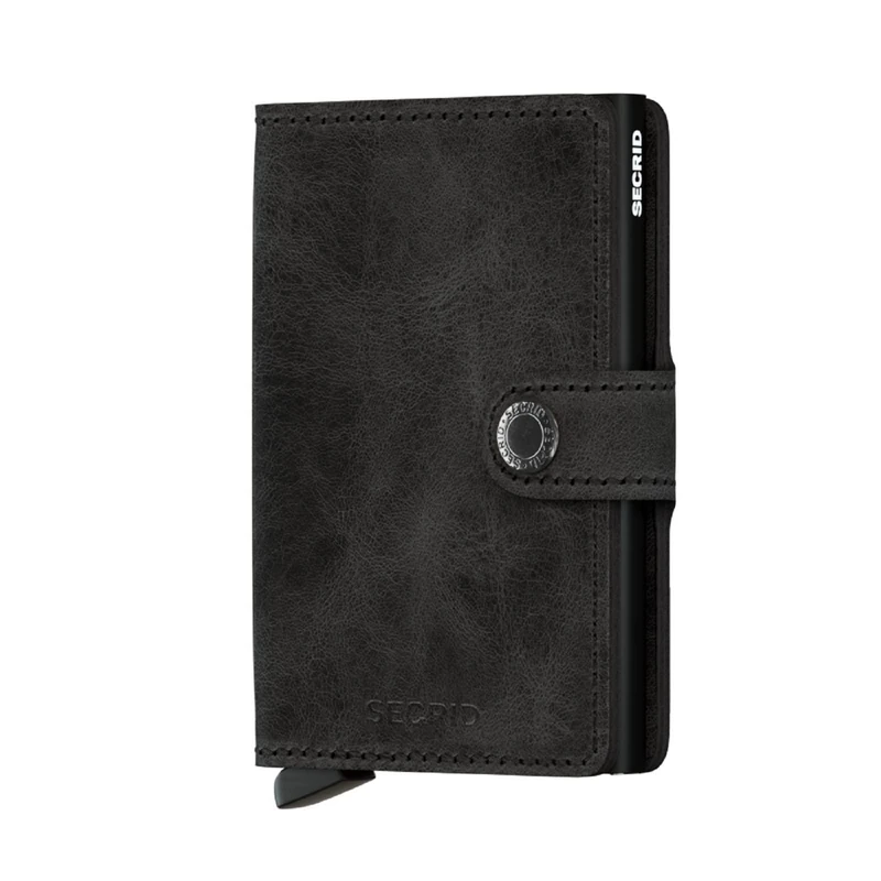 Secrid - Miniwallet, Travel Accessory - Envelope Type Card Holder, RFID Protected, Black, Leather, Unisex-Adults, Wallet