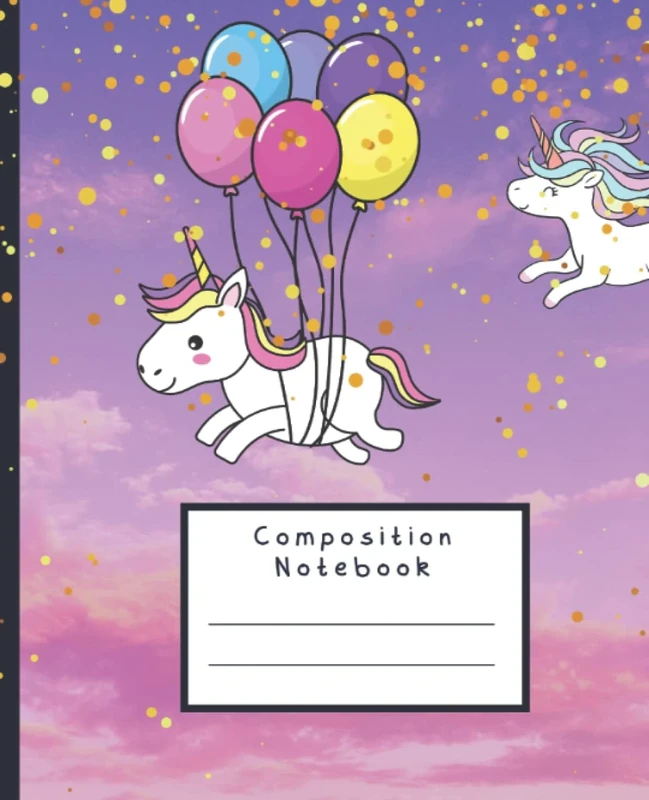 Primary composition notebook wide ruled grades k-2 Unicorn: Primary Composition Notebook Wide ruled Unicorn with picture space, top half blank, ... 9.25 200 pages, blank for drawing and writing