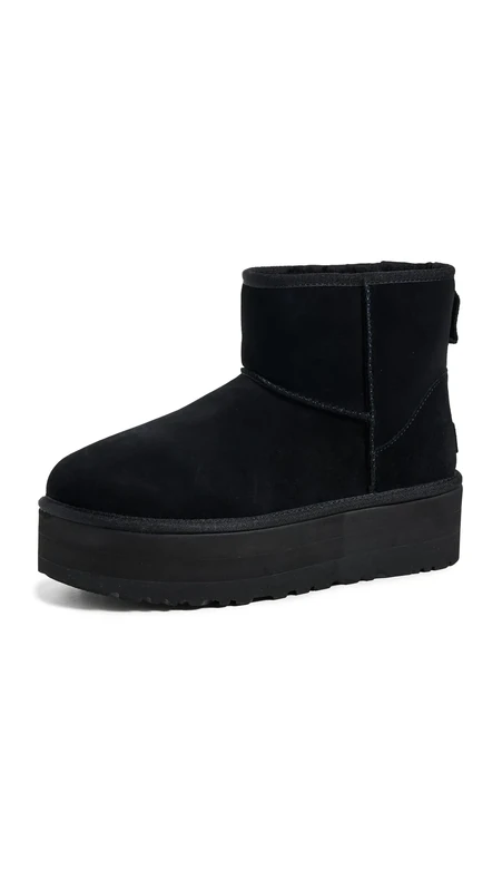 UGG Women's Classic Mini Platform Classic Boot, Black, UK 10