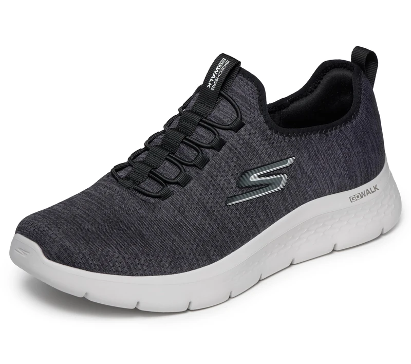 Skechers Men's 216484 BKW Sneaker, Black Textile/White Trim, 13 UK