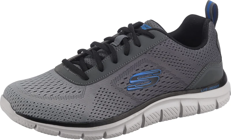 Skechers Mens Track Ripkent Trainers, Charcoal Mesh Black Trim, 10 UK