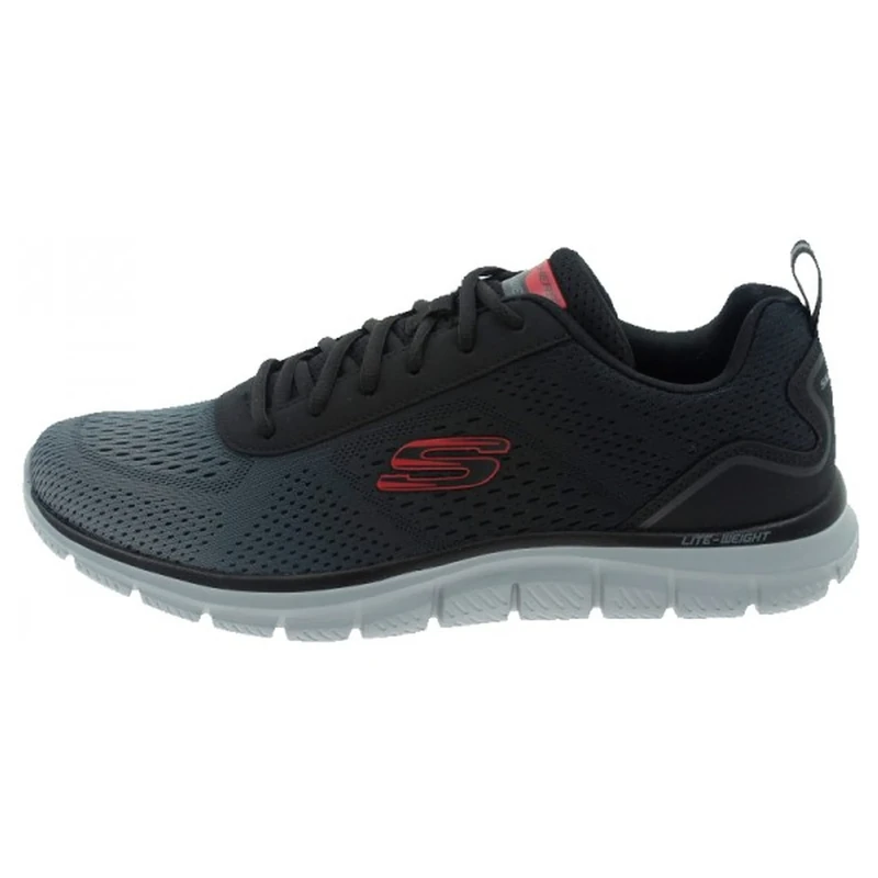 Skechers Men's Track Ripkent Trainers, Black Mesh/Charcoal Trim, 7.5 UK
