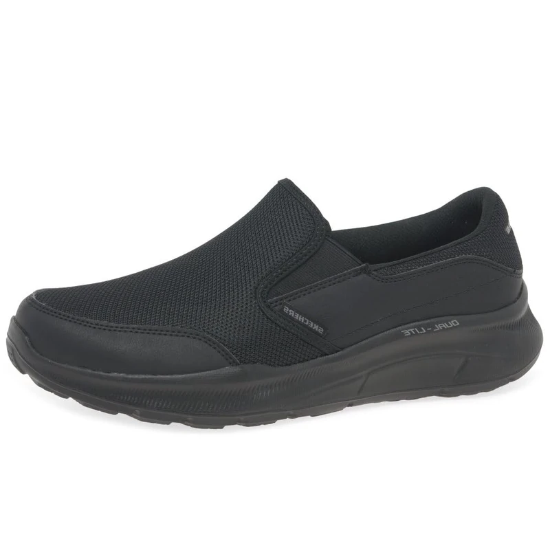 Skechers Men's Equalizer 5.0 Persistable Slip-On Sneakers, Black Mesh/Duraleather/Trim, 9.5 UK