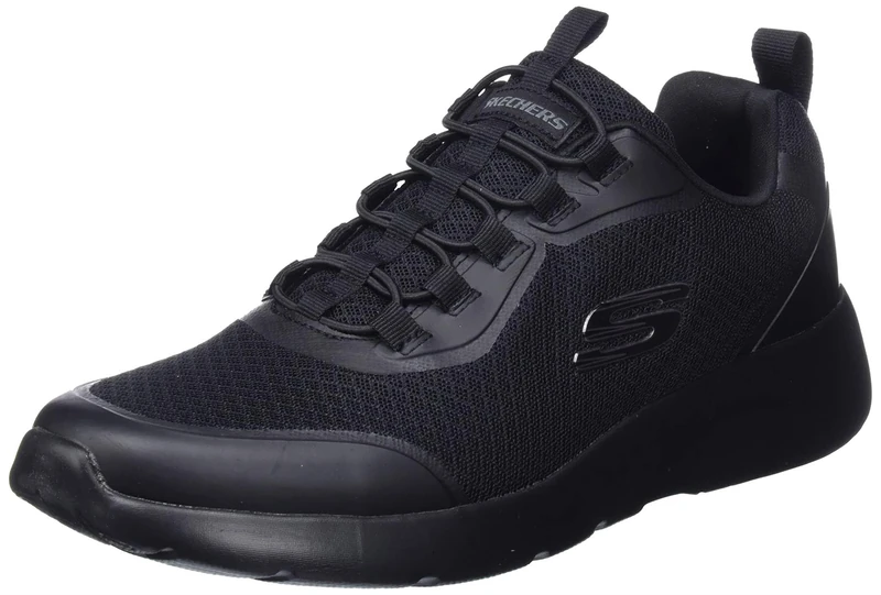 Skechers Men's Dynamight 2.0 Setner Sneaker, Black Mesh/Synthetic/Black Trim, 12 UK