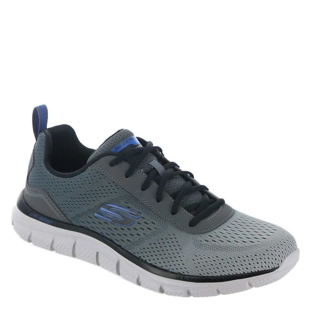 Skechers Mens Track Ripkent Trainers, Charcoal Mesh Black Trim, 7.5 UK