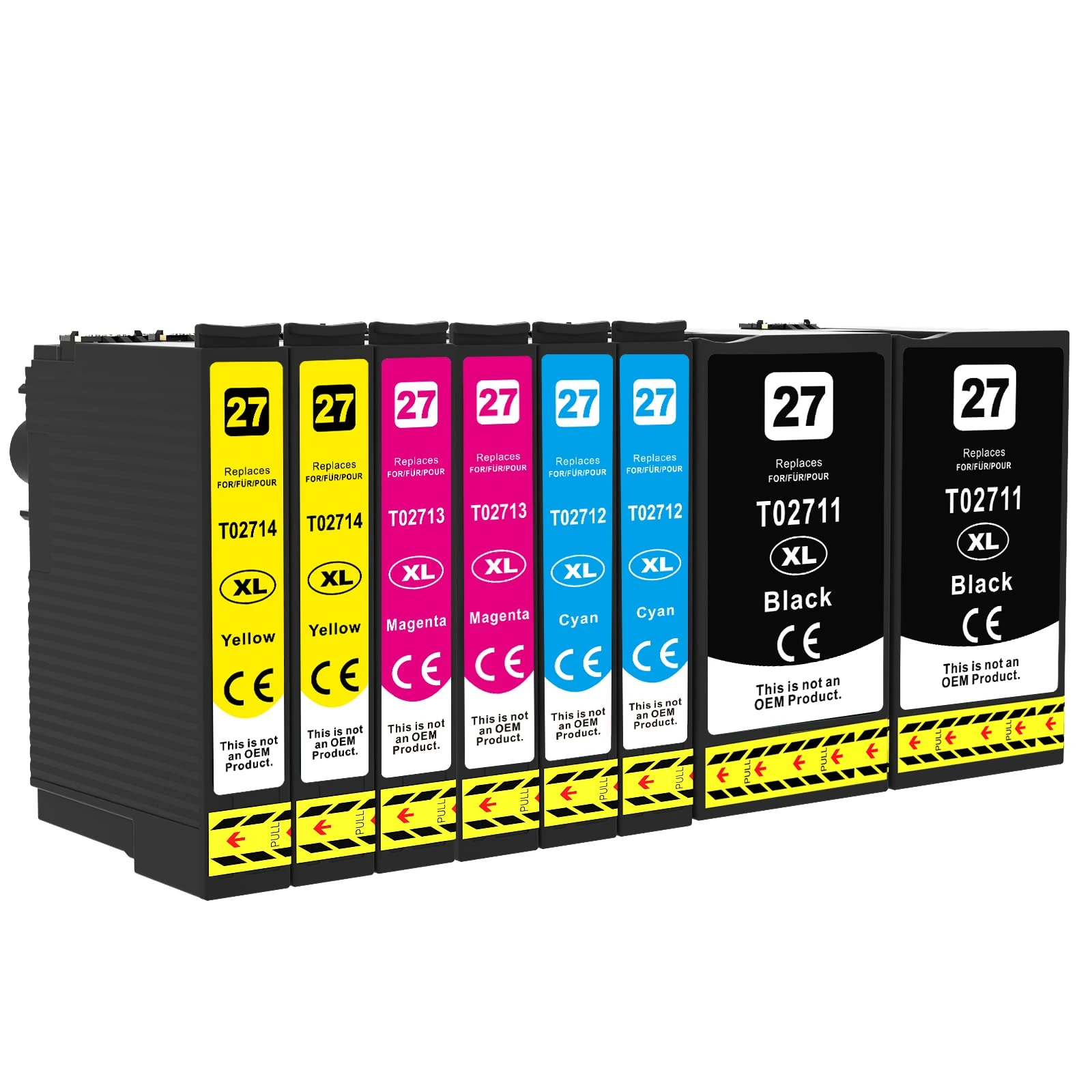 Q-image 27XL Ink Cartridges Multipack Replacement for Epson 27 27XL for Workforce WF-3620 WF-7110 WF-7610 WF-3640 WF-7210 WF-7620 WF-7715 WF-7720 Printer (8 Pack)