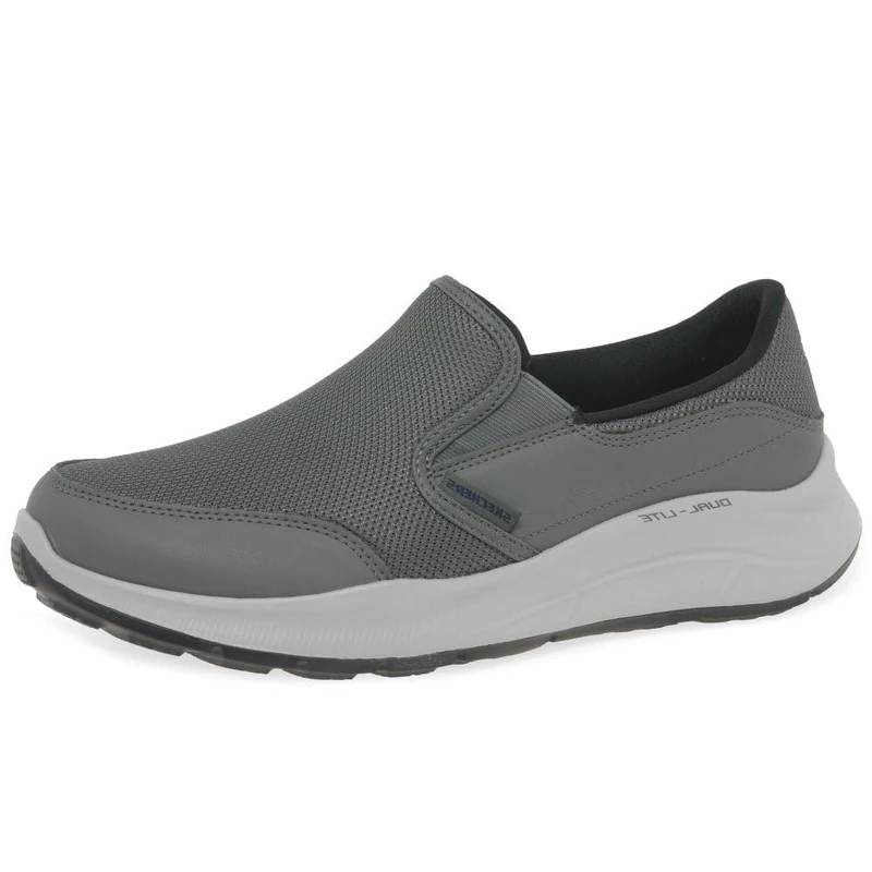 Skechers Men's Equalizer 5.0 Persistable Slip-On Sneakers, Charcoal Mesh/Duraleather/Trim, 13 UK